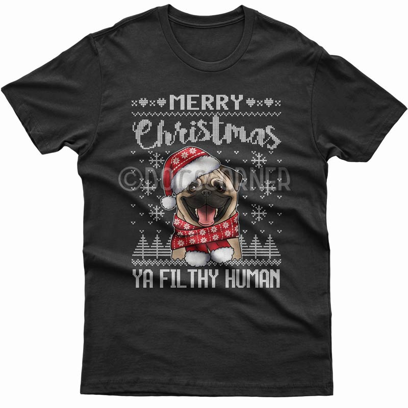 merry-christmas-filthy-human-pug-t-shirt