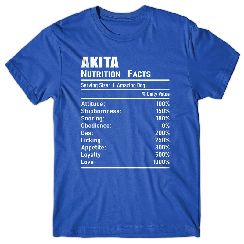 Akita Nutrition Facts T-shirt
