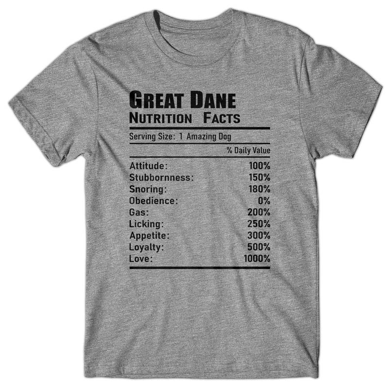 Great Dane Nutrition Facts T-shirt