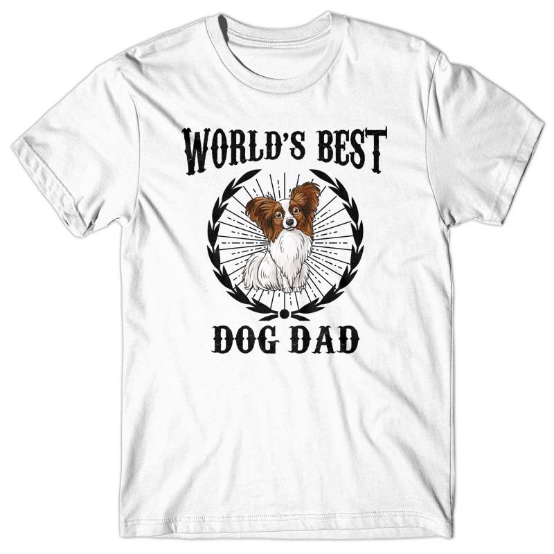 World's Best Dog Dad (Papillon) T-shirt