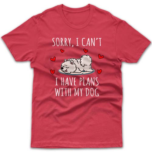 Sorry, I have plans with my dog (Japanese Spitz) T-shirt