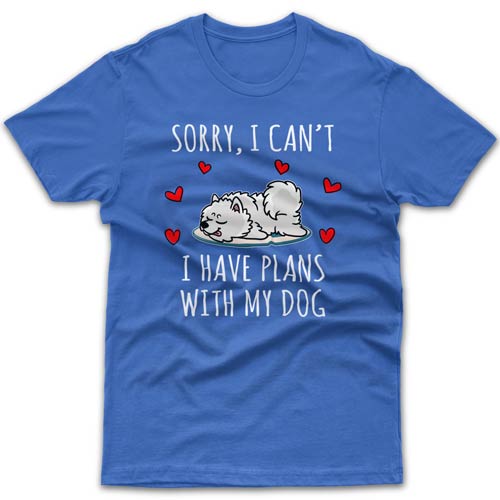 Sorry, I have plans with my dog (Japanese Spitz) T-shirt