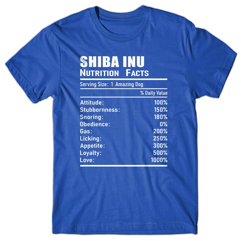 Shiba Inu Nutrition Facts T-shirt