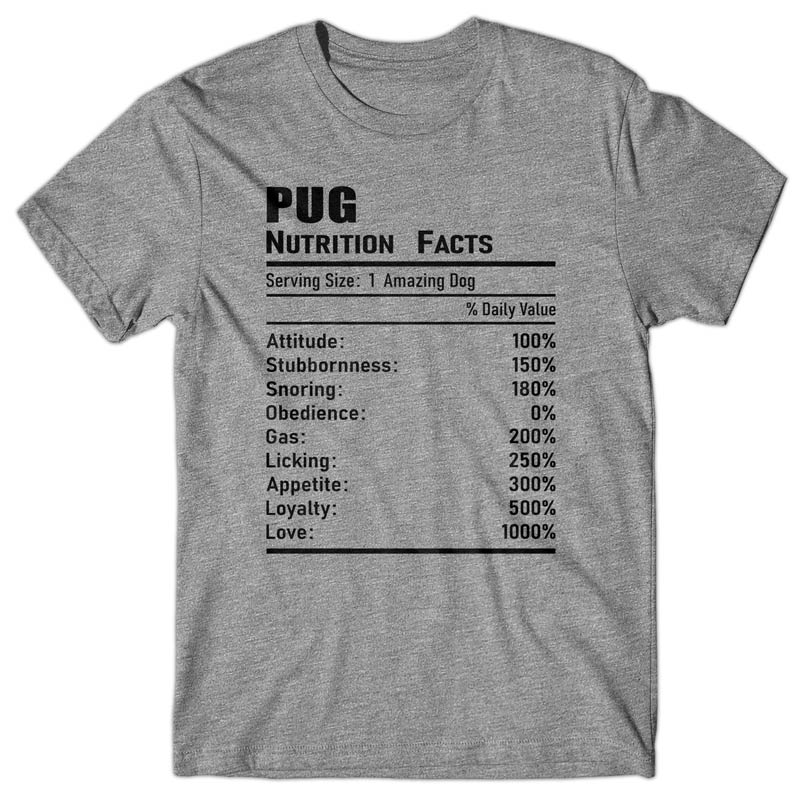 Pug Nutrition Facts T-shirt