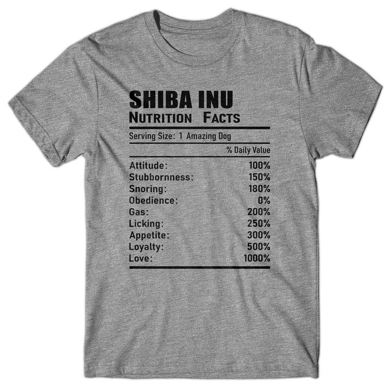 Shiba Inu Nutrition Facts T-shirt