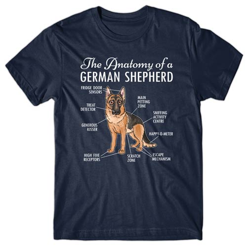 Anatomy of a German Shepherd T-shirt