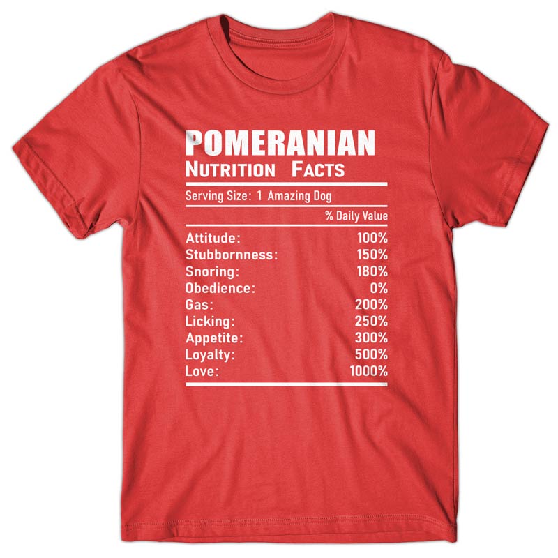 Pomeranian Nutrition Facts T-shirt