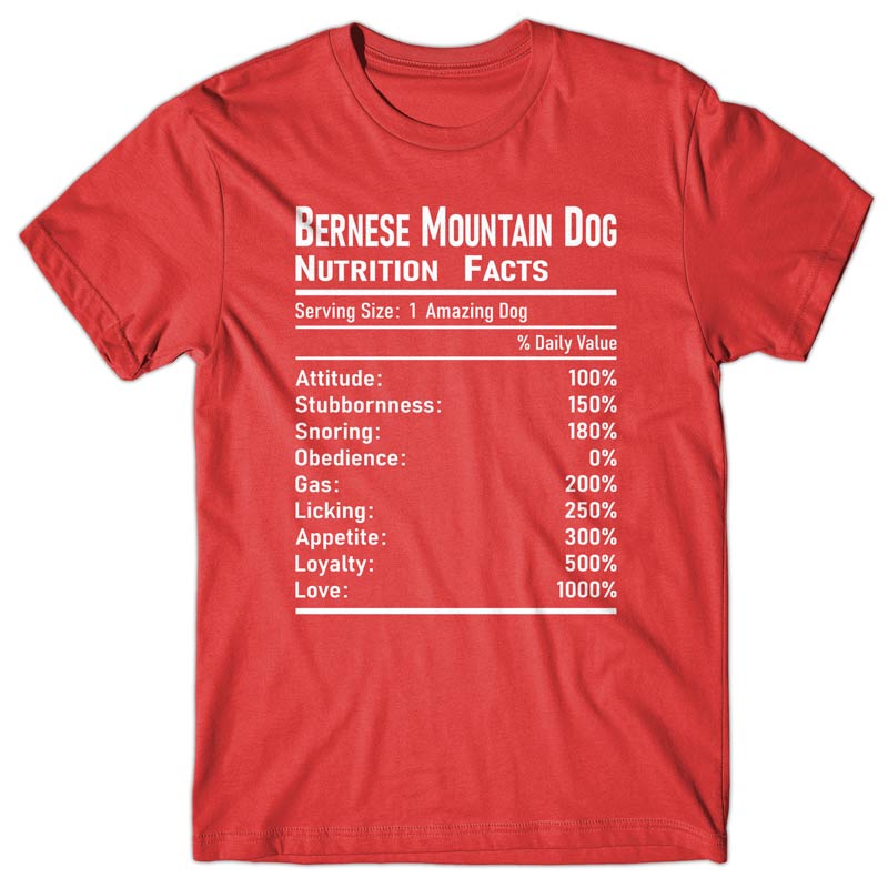 Bernese Mountain Dog Nutrition Facts T-shirt