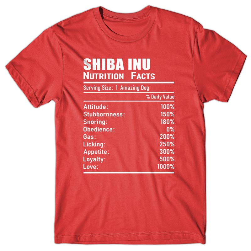 Shiba Inu Nutrition Facts T-shirt