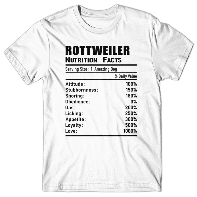 Rottweiler Nutrition Facts T-shirt