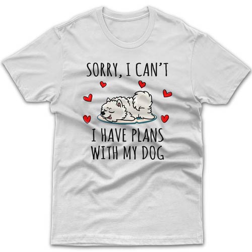 Sorry, I have plans with my dog (Japanese Spitz) T-shirt