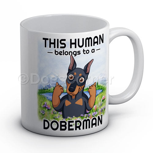 this-human-belongs-to-doberman-mug