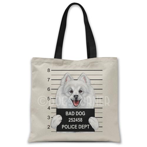 japanese-spitz-mugshot-tote-bag