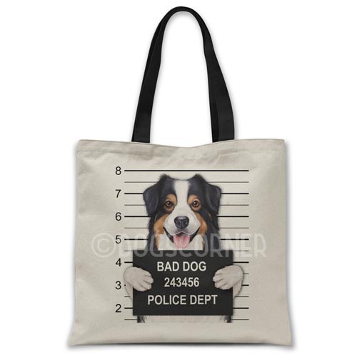 australian-shepherd-mugshot-tote-bag