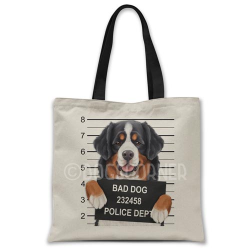 Bernese-Mountain-Dog-mugshot-tote-bag